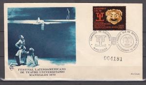 Colombia, Scott cat. 790. Theater issue on a First day cover.