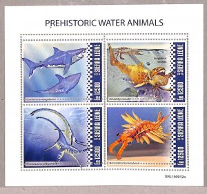 A4830 - SIERRA LEONE - ERROR MISPERF, Miniature s: 2019, Prehistoric Marine Life