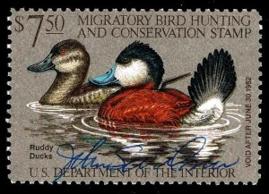 RW48 SIGNED BY DECEASED ARTIST JOHN WILSON Federal Duck Stamp - OGNH (ESP-STOCK)