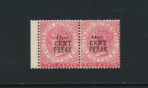 PERAK MALAYA 1889, 1c on 2c PREAK ERROR PR+ NORMAL, VF MLH SG#35a £930 $1190