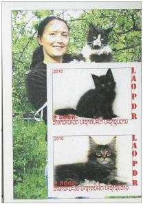 LAOS SHEET IMPERF CINDERELLA CATS