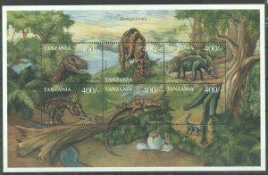 B0609 Tanzania Fauna Reptiles Dinosaurs 1Kb Mnh Stamps
