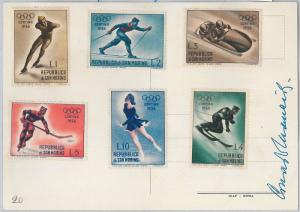 54102 - SAN MARINO - Postal History: 1955 OLYMPIC GAMES on SIGNED postcard-