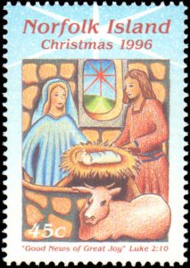 Norfolk Island #610-613, Complete Set(4), 1996, Christmas, Never Hinged