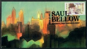 5831 -FDC -$1.16 Saul Bellow -MIM  Cachet -BWP-Chicago, IL- Hand Made Cover