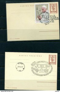 1958/61 2 PS cards Special cancel 400 years of  Poland Post office 11541