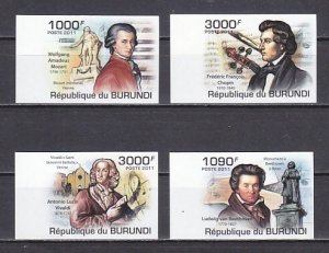 Burundi, 2012 issue. Classical Composers, IMPERF issue. ^