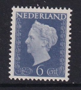 Netherlands  #301  MNH 1948 Wilhelmina 6c gray blue