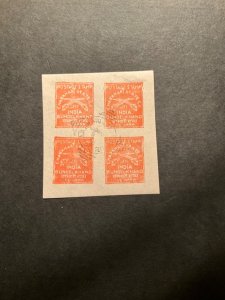 Stamps Indian States Charkhari Scott #23a used block of 4