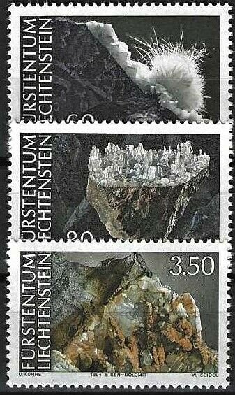 1994 Liechtenstein Beautiful Minerals, complete set VF/MNH! LOOK!