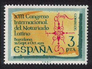 Spain Latin Notaries' Congress Barcelona 1975 MNH SG#2328
