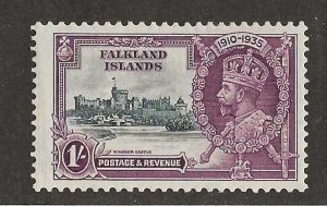 Falkland Islands Sc #80 1sh Silver Jubilee OG VF