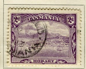 AUSTRALIA TASMANIA; 1900 early pictorial QV issue fine used 2d. value