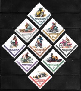 Hungary Scott 1475-83 Unused HOG - 1962 Motorsports/Racing Set - SCV $4.45