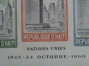 HATI-1960- 15TH ANNIVERSARY OF UNITED NATIONS-IMPERF-MNH S/S VERY FINE