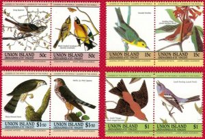 ZAYIX 1985 St. Vincent Grenadines Union Island 186-189 MNH Birds Flowers Pairs