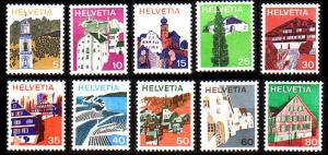 Switzerland 1973 ** Definitives, complete set Sc 558-68