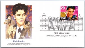 U.S. CACHETED FIRST DAY COVER ELVIS PRESLEY LOOSE-LIMBED GYRATIONS MEMPHIS 1993