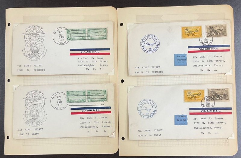 FAM14 Pan Am China Clipper First Flight Extension Route Macao & Hongkong Scarce  
