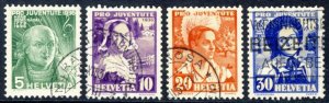 SWITZERLAND 1936 SC B81-B84 COMPLETE SET Semi-Postal cv $45.30  *Bay Stamps*