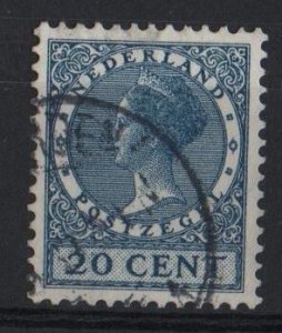 Netherlands  #183  used  1928   Wilhelmina 20c