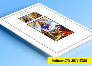 COLOR PRINTED VATICAN CITY 2011-2020 STAMP ALBUM PAGES (48 illustrated pages)