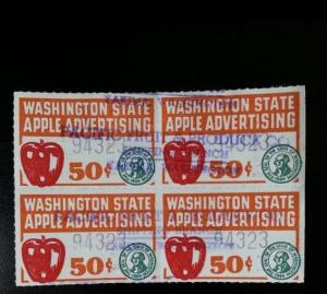 50c Washington State Apple Advertising Block of 4