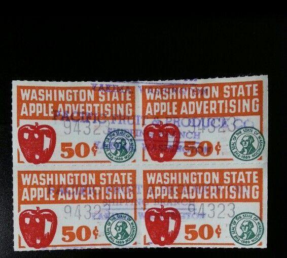 50c Washington State Apple Advertising Block of 4