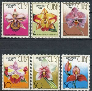 CUBA Sc# 2881-2886  ORCHIDS Tropical Flowers  CPL SET of 6  1986  MNH mint