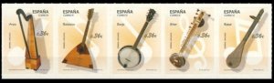 2012 Spain 4683-4687strip Musical instruments​​​​​​​