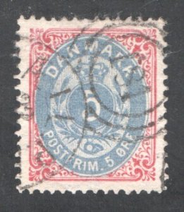 Denmark #27, Used, XF.181 Railroad cancel.   CV $72.50  .....  1671131