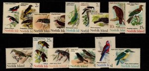 NORFOLK ISLAND SG103/17 1970-1 BIRDS MOUNTED MINT