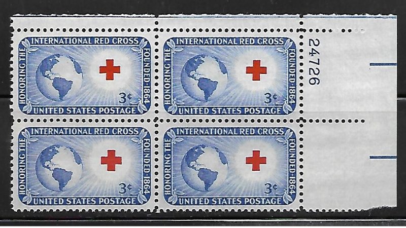 United States - Scott #1016 Plate Block -VF- (NH) - 3c - Block of 4