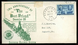 U.S. Scott 947 On Branch & Augusta RPO Best Friend Railroad Event Cover