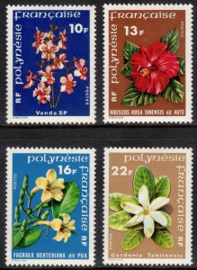 FRENCH POLYNESIA 1978-79 Flowers; Scott 300-03, Yvert 119-20, 128-29; MNH