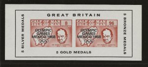 GB local issue Calf of Man 1968 Olympics on Churchill 8m 96m mini sheet    MNH