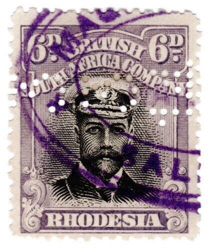 (I.B) Rhodesia/BSAC Revenue : Duty Stamp 6d