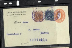 COSTA RICA COVER (P0409B) 1922 5C PSE+5C+10C COVER SAN JOSE TO GERMANY 