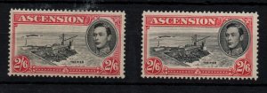 Ascension Island KGVI 2s 6d x (2) SG45-45c mint LHM WS45824