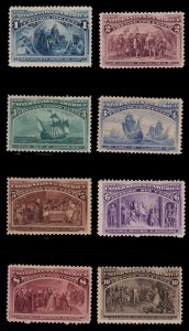 MOMEN: US STAMPS #230-237 MINT OG H/1NH(2c) LOT #85250