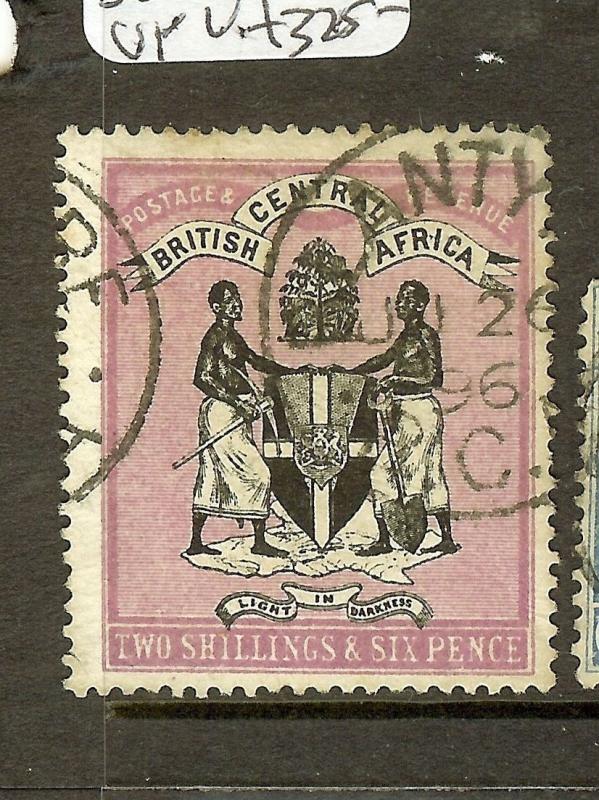 NYASALAND (P2306B) BRITISH CENTRAL AFRICA ARMS 2/6 SG26 SON CDS VFU LOVELY STAMP