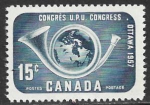 CANADA 1957 15c UPU Congress Issue Sc 372 VFU