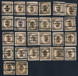 USA--26--30 cent Town & Type Precancels 