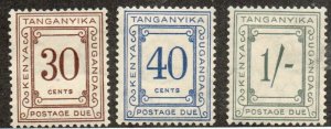 Kenya, Uganda & Tanganyika J10-J12 Mint hinged