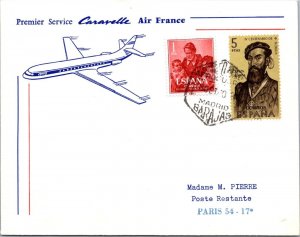 Spain 1960 FFC - Caravelle Air France - Madrid To Paris - J7596