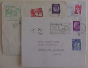 SWITZERLAND POSTAGE DUE USE OF REGULAR STAMPS TIED 1978 FROM ENGLAND ALSO FROM