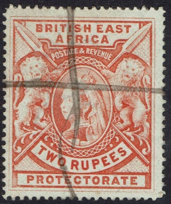 BRITISH EAST AFRICA 1897 QV LIONS 2R USED