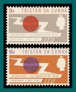 Tristan da Cunha 1965 ITU Centenary, MNH 85-86,SG85-SG86