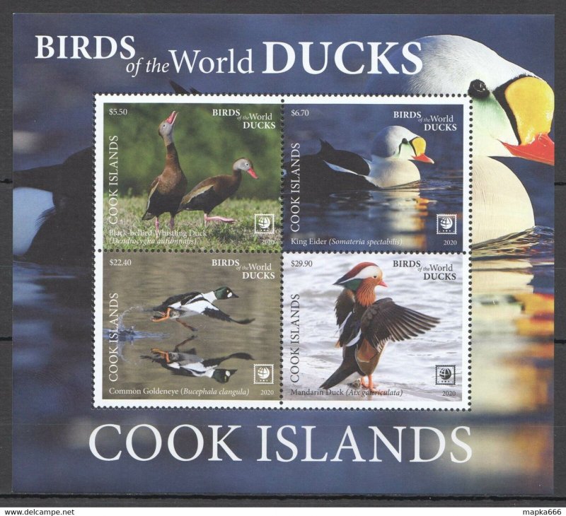 2020 Cook Islands Ducks Water Birds Of The World Fauna Bl ** Nw0520