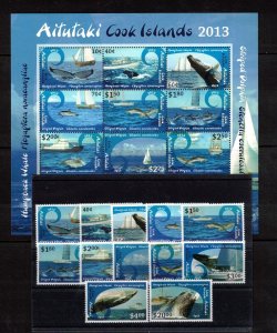 Aitutaki - Cook Island Sc 601-12 MNH of 2003 - Sea Life, Whales, Dolphins